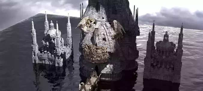 Ocean Cyberpunk Dragon Temple