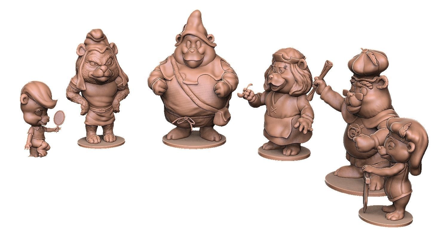 Adventures of the GUMMI BEARS  set for 3d print very cheap 3D print model_1