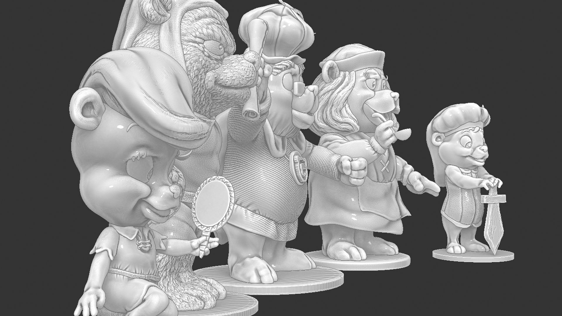 Adventures of the GUMMI BEARS  set for 3d print very cheap 3D print model_4