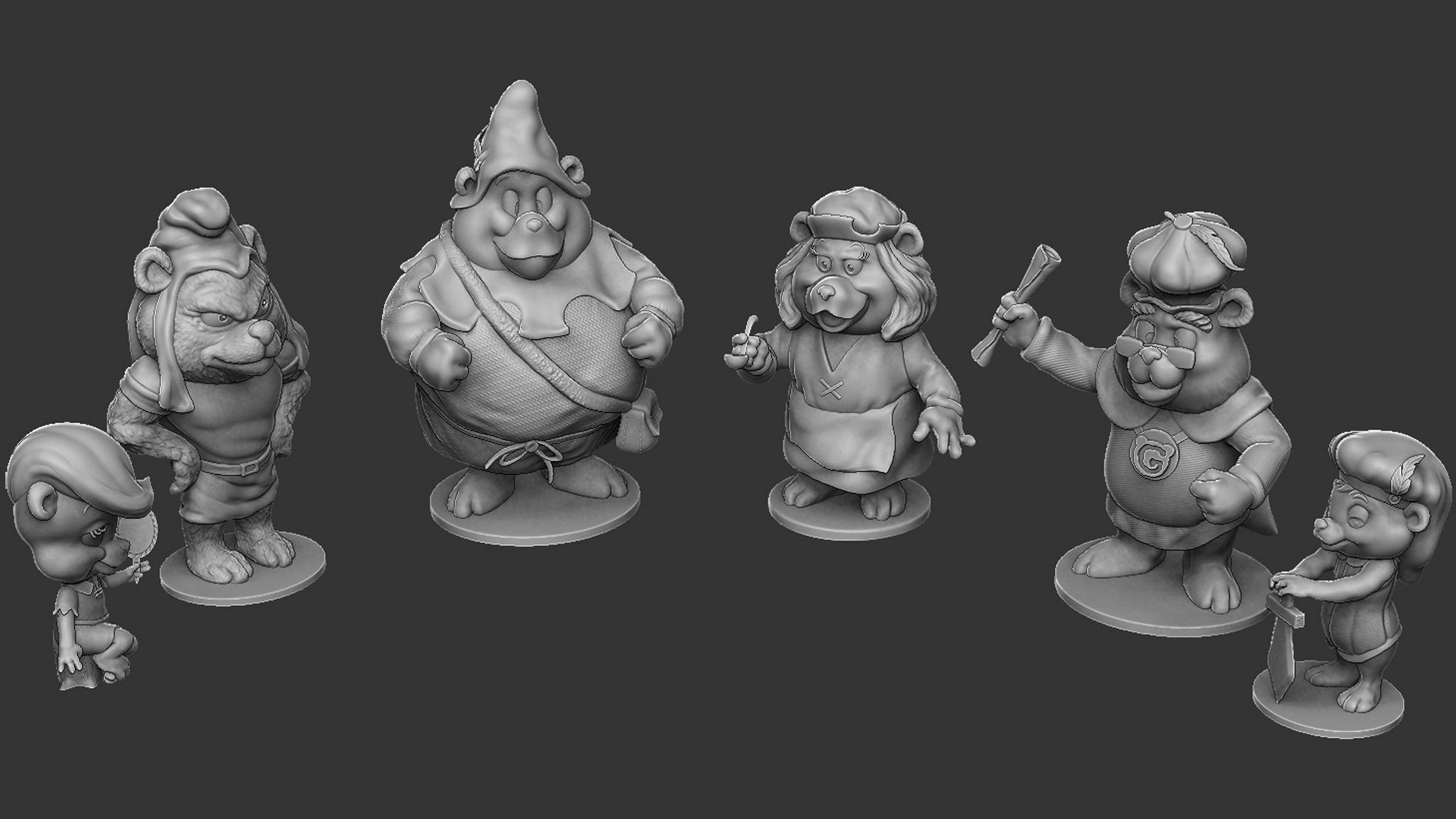 Adventures of the GUMMI BEARS  set for 3d print very cheap 3D print model_2