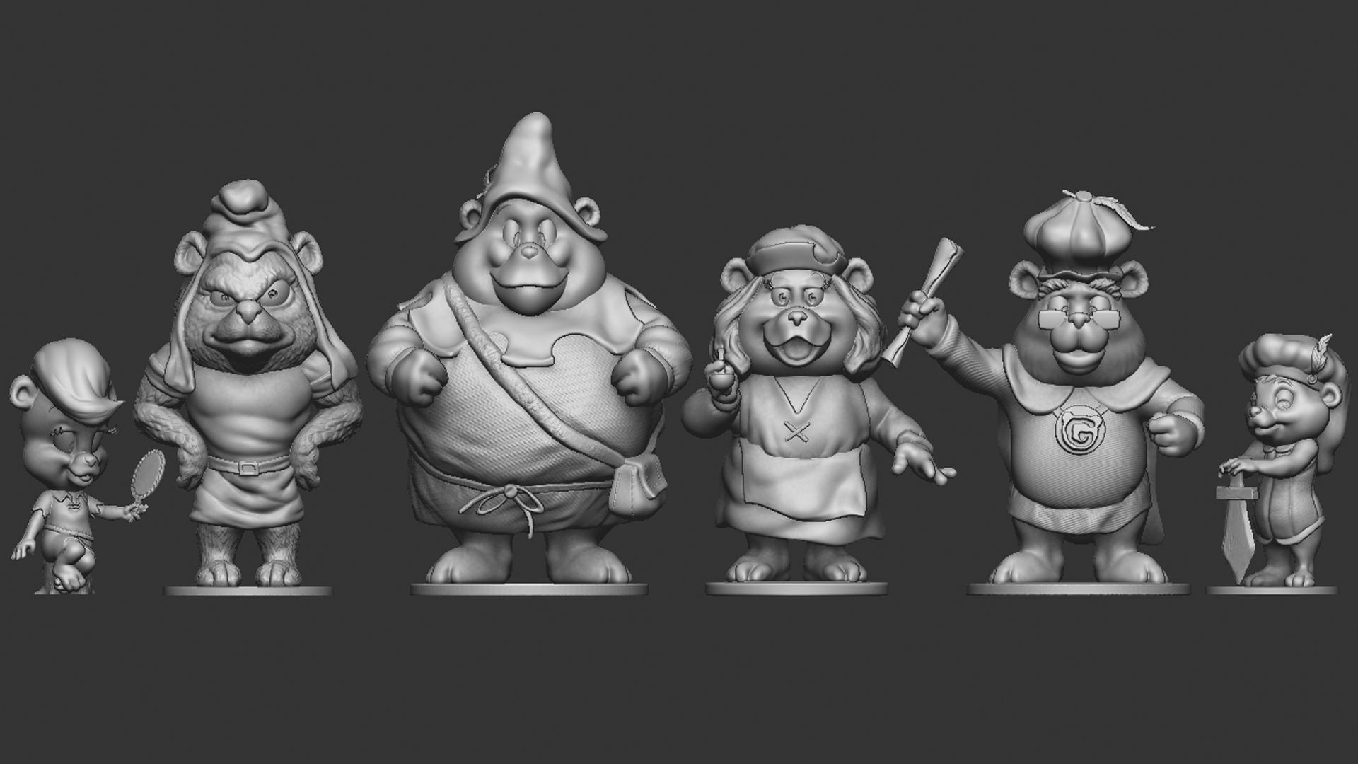 Adventures of the GUMMI BEARS  set for 3d print very cheap 3D print model_3
