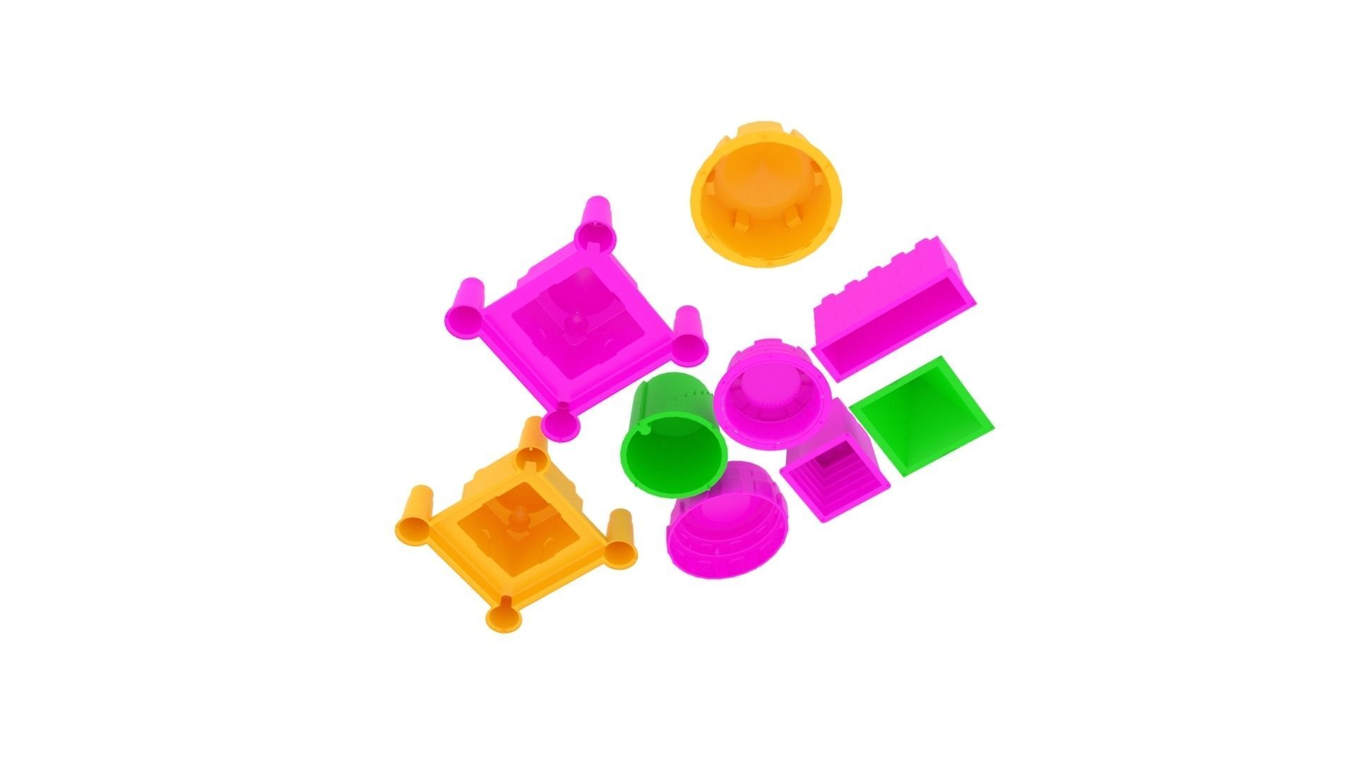 Kinetic Sand Castle Molds Set 3D print model_1