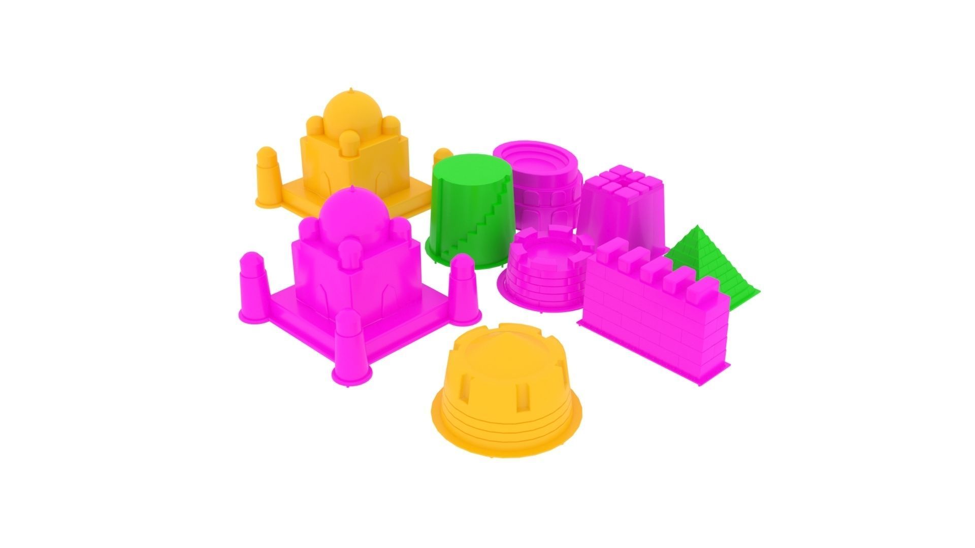 Kinetic Sand Castle Molds Set 3D print model_0