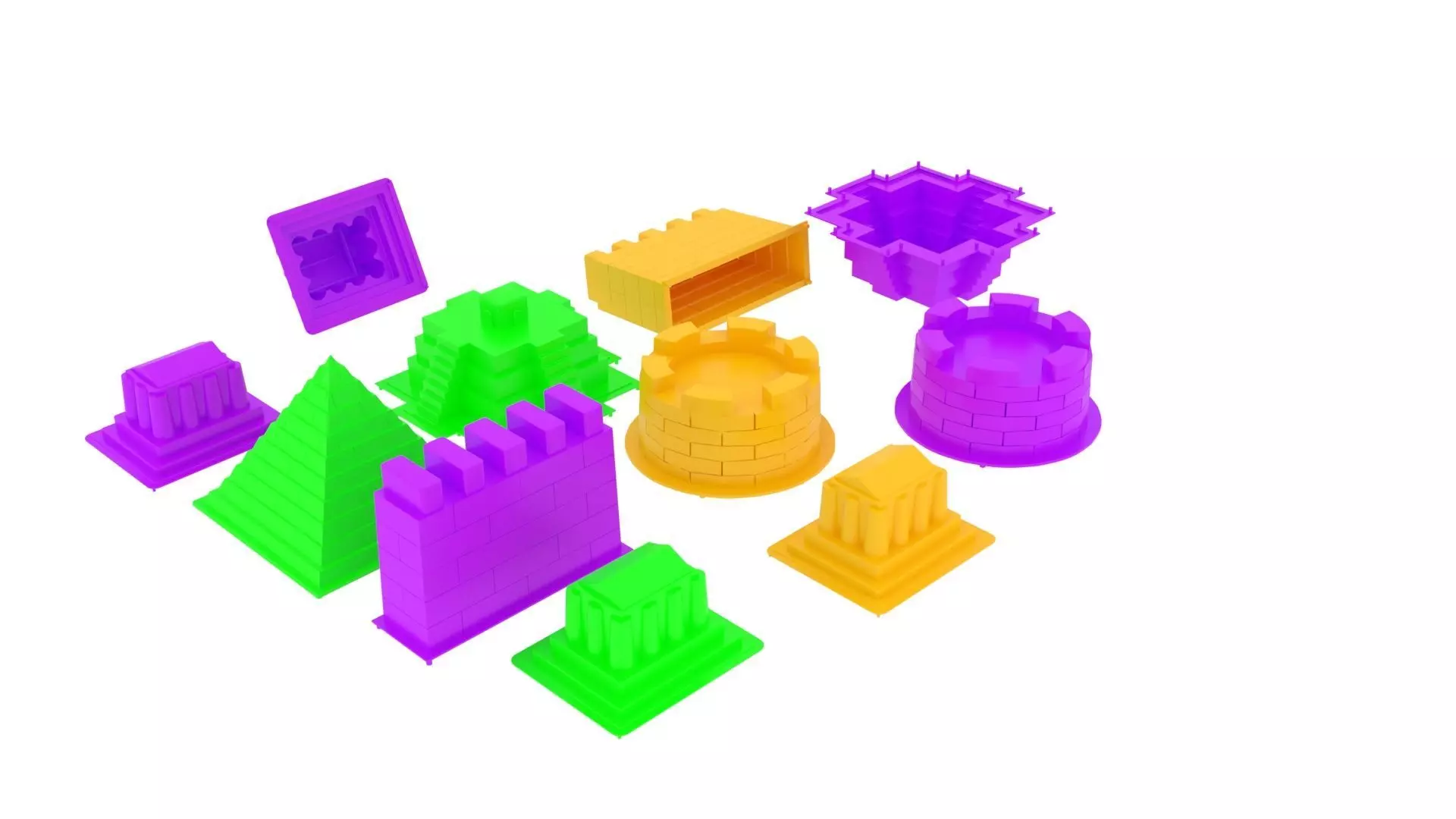 Kinetic Sand Molds Set 3D print model_0