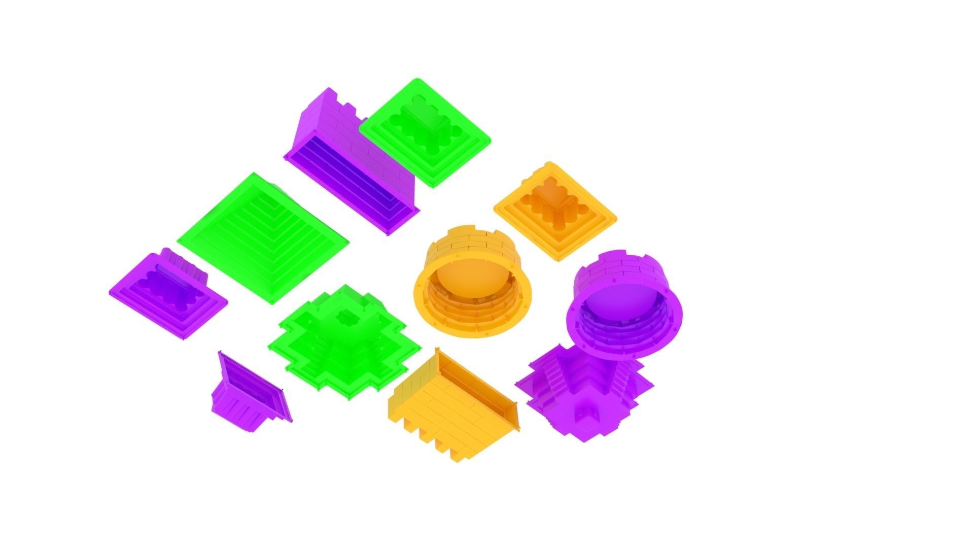 Kinetic Sand Molds Set 3D print model_1