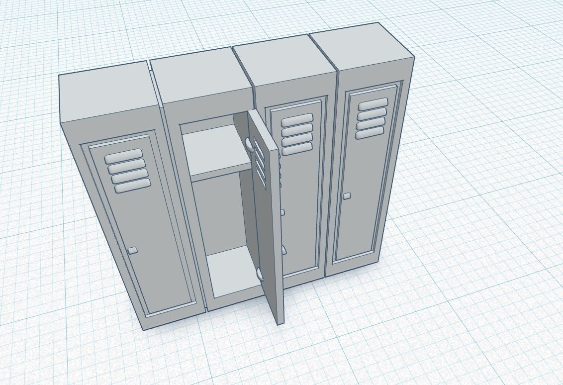 H0 Scale Metal Locker open gate 1-87 3D print model_2