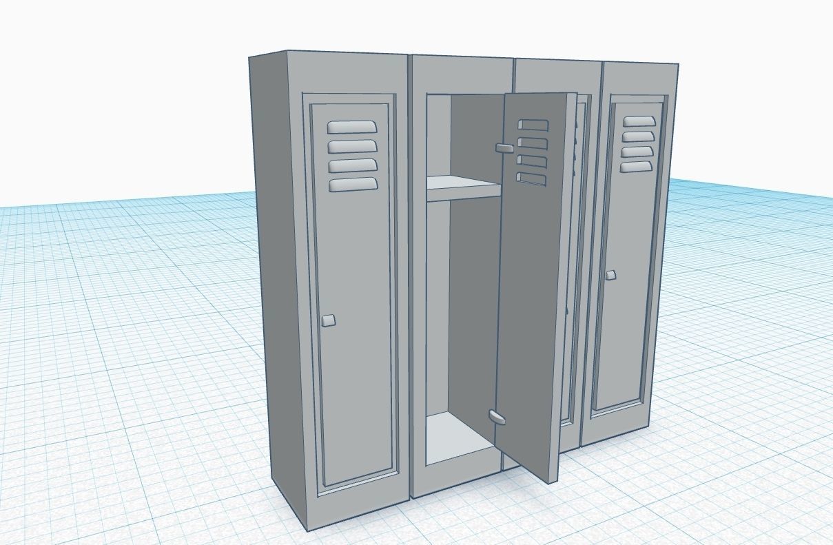 H0 Scale Metal Locker open gate 1-87 3D print model_1
