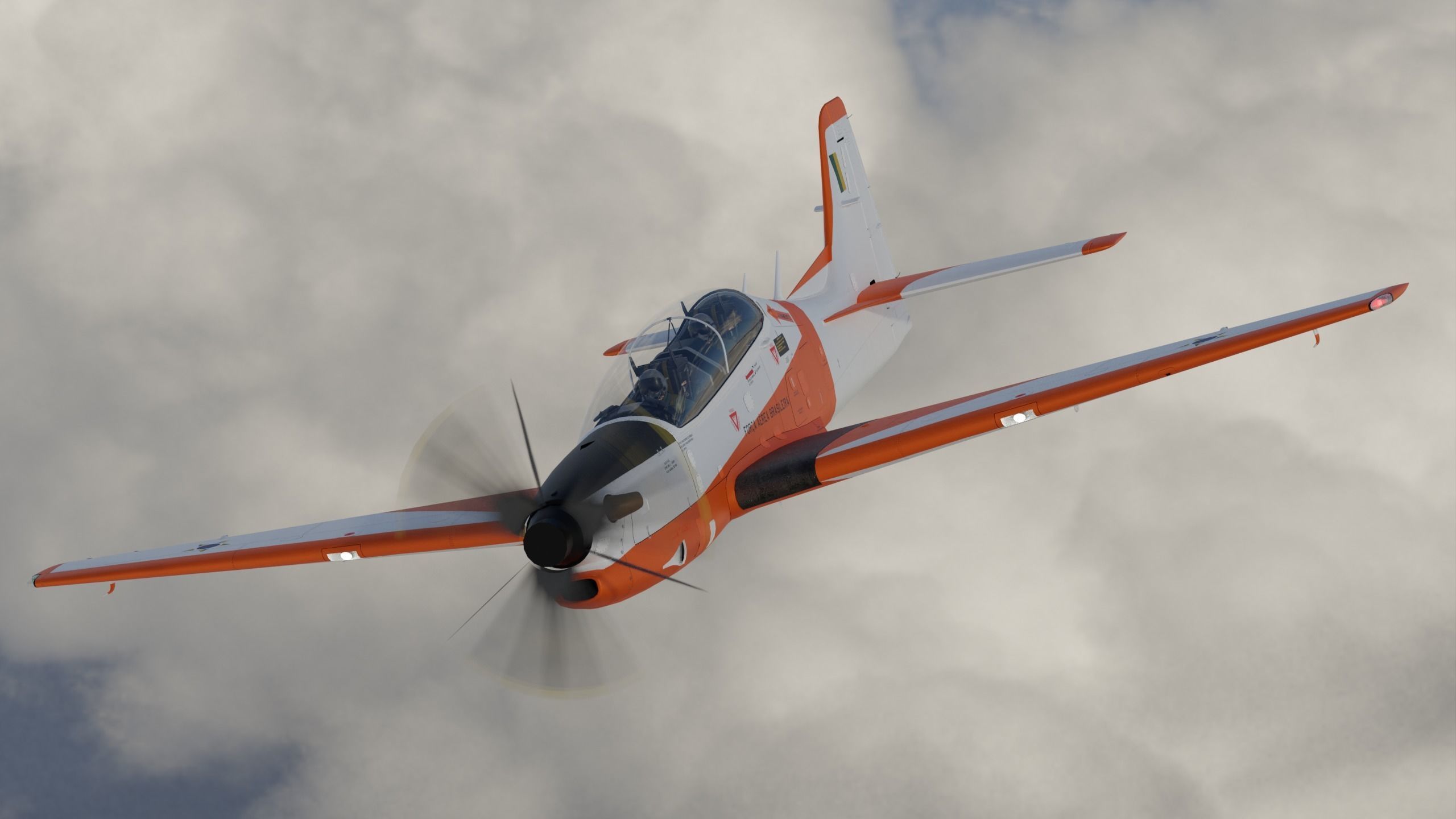 T-27 Tucano EMB-312 Low-poly 3D model_8