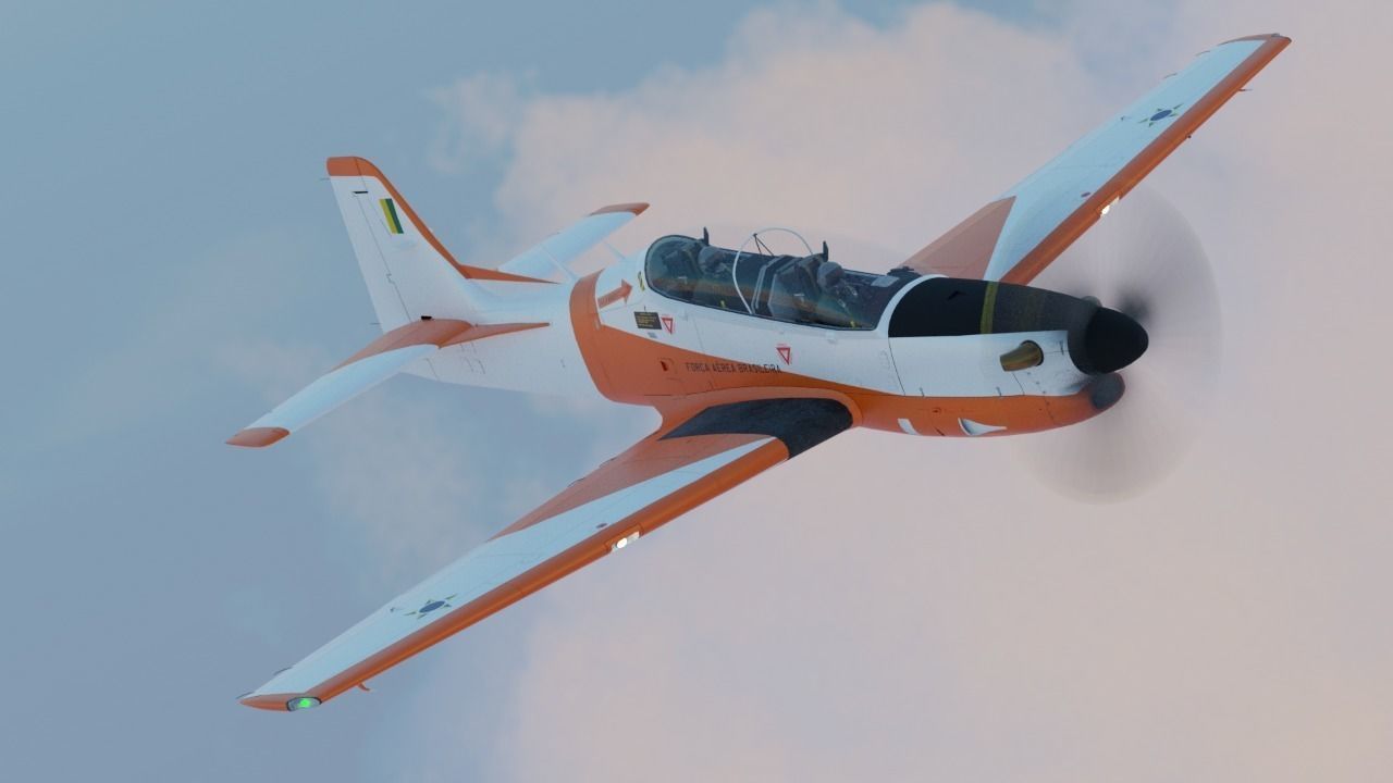 T-27 Tucano EMB-312 Low-poly 3D model_15
