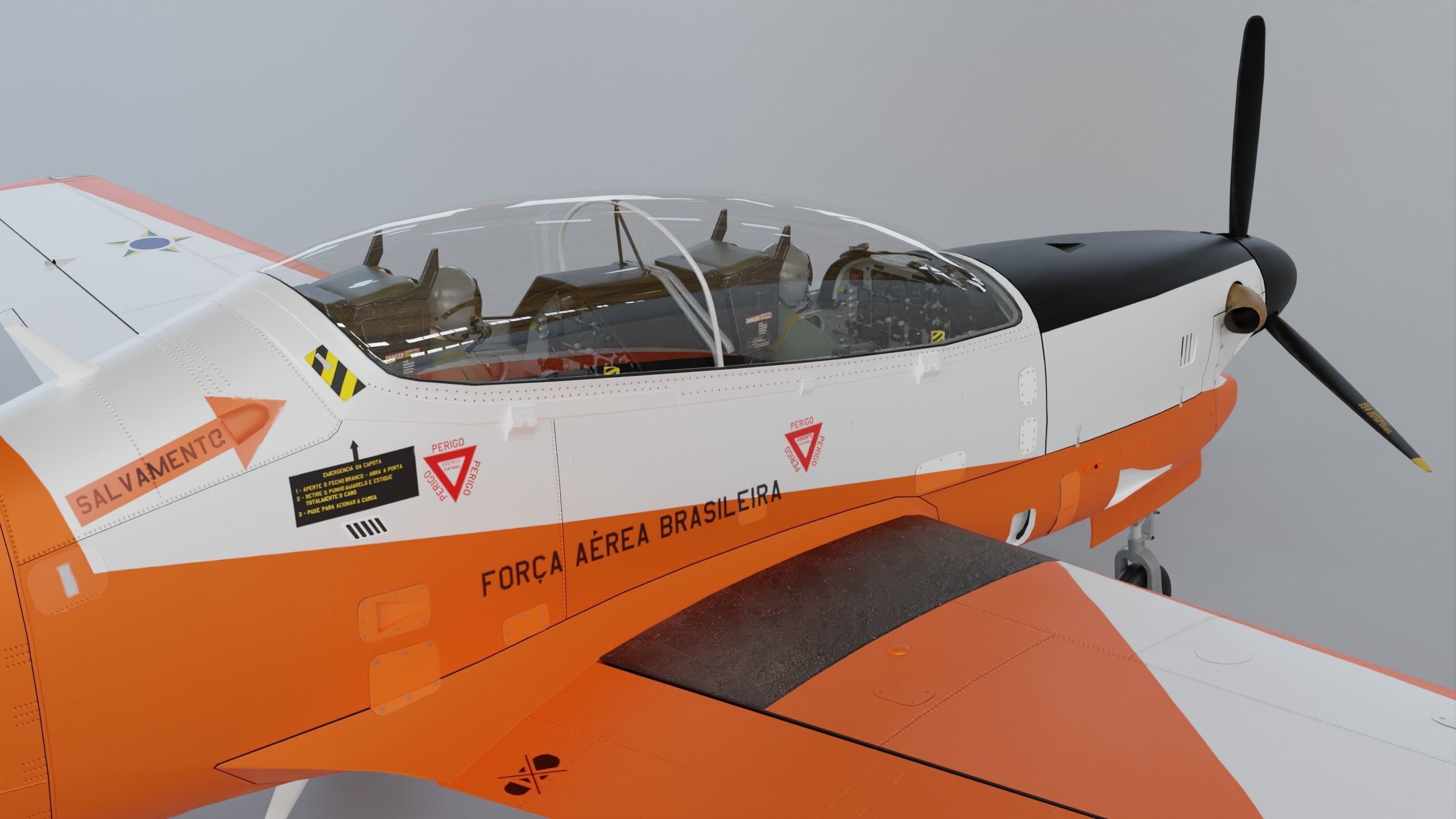 T-27 Tucano EMB-312 Low-poly 3D model_18