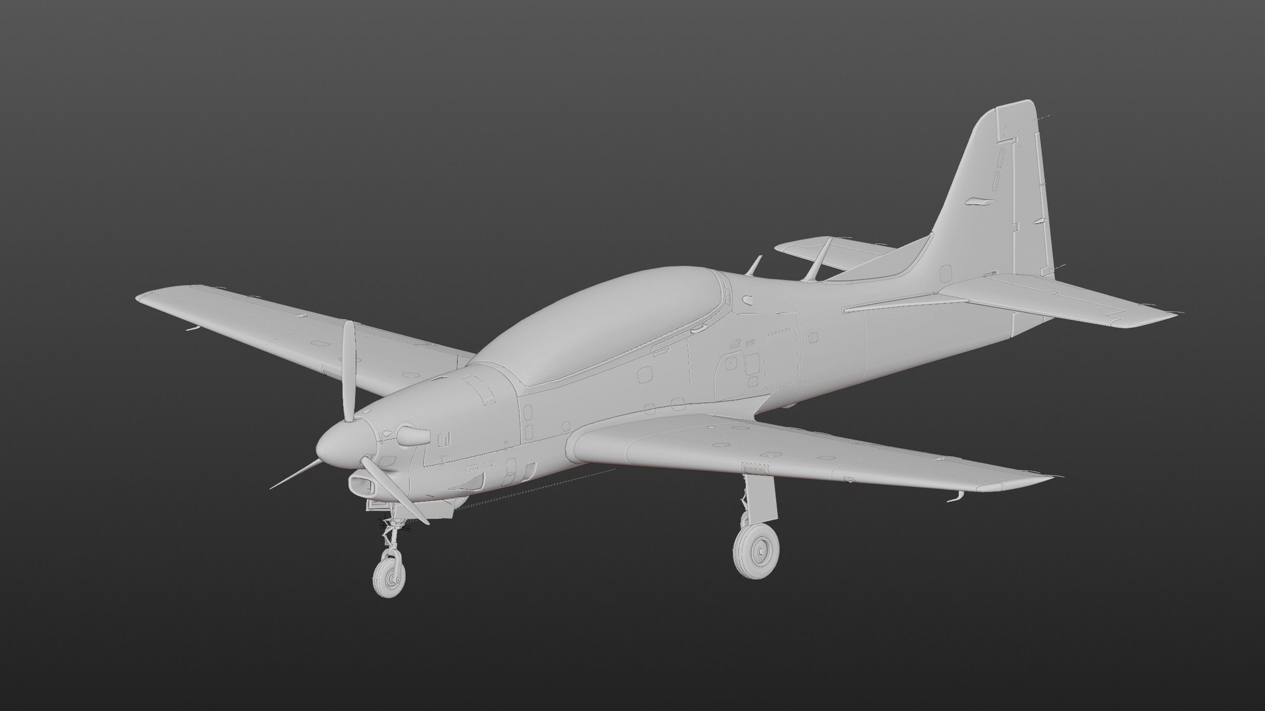 T-27 Tucano EMB-312 Low-poly 3D model_30