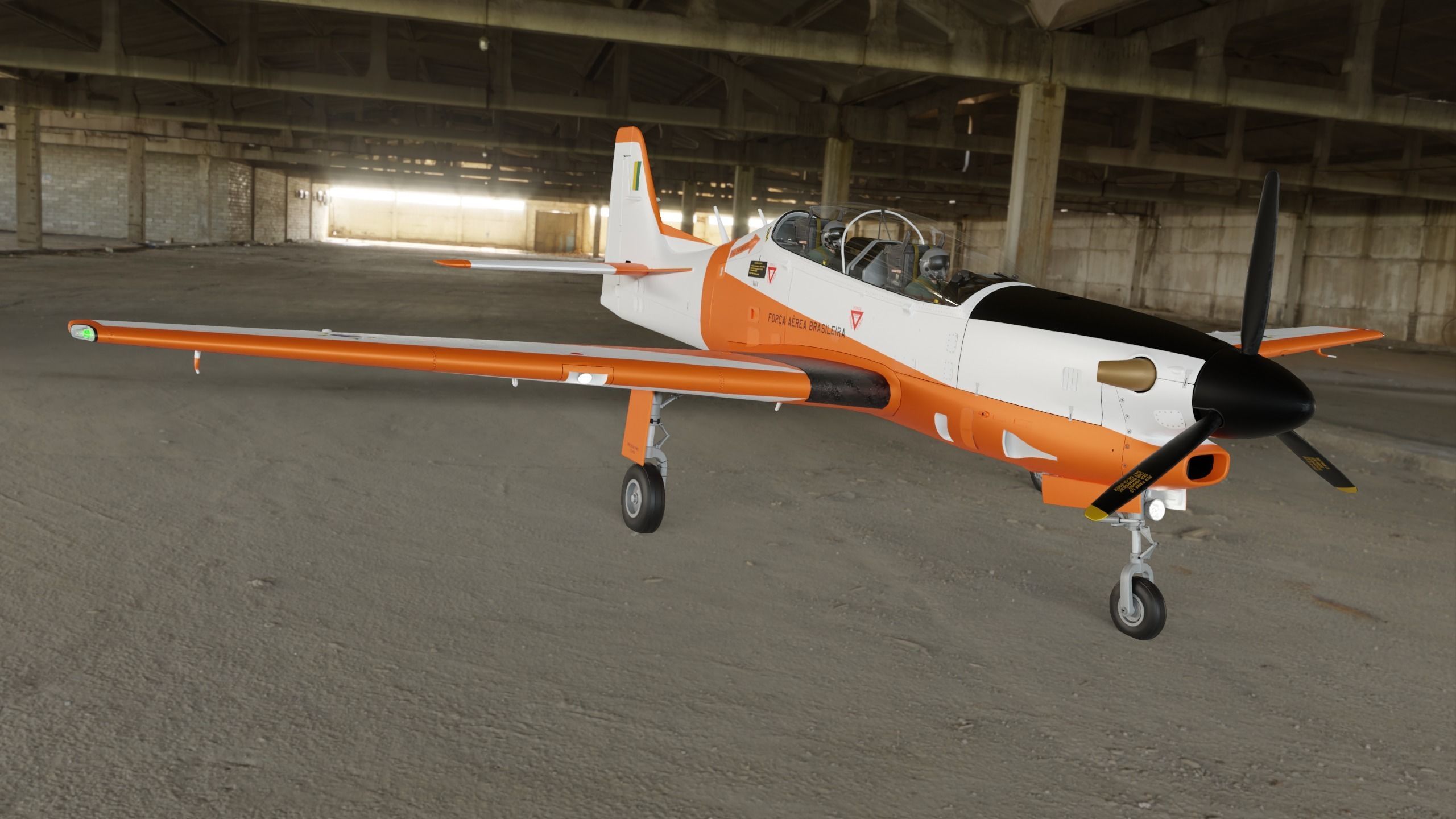 T-27 Tucano EMB-312 Low-poly 3D model_22