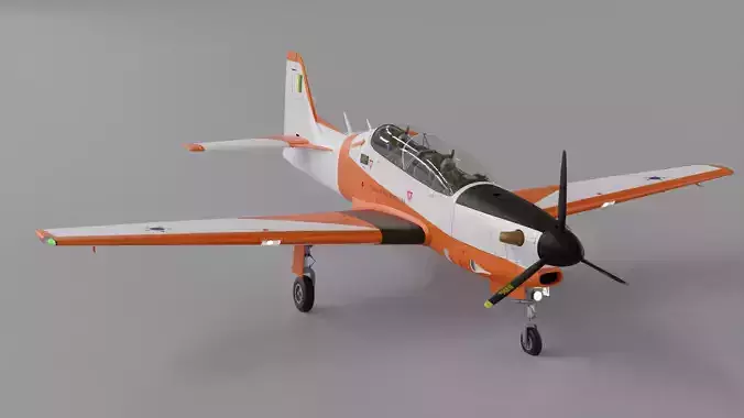 T-27 Tucano EMB-312 Low-poly 3D model