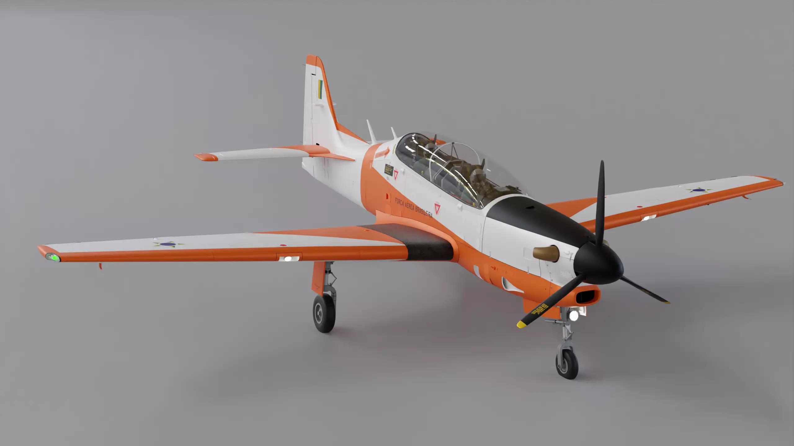 T-27 Tucano EMB-312 Low-poly 3D model_0