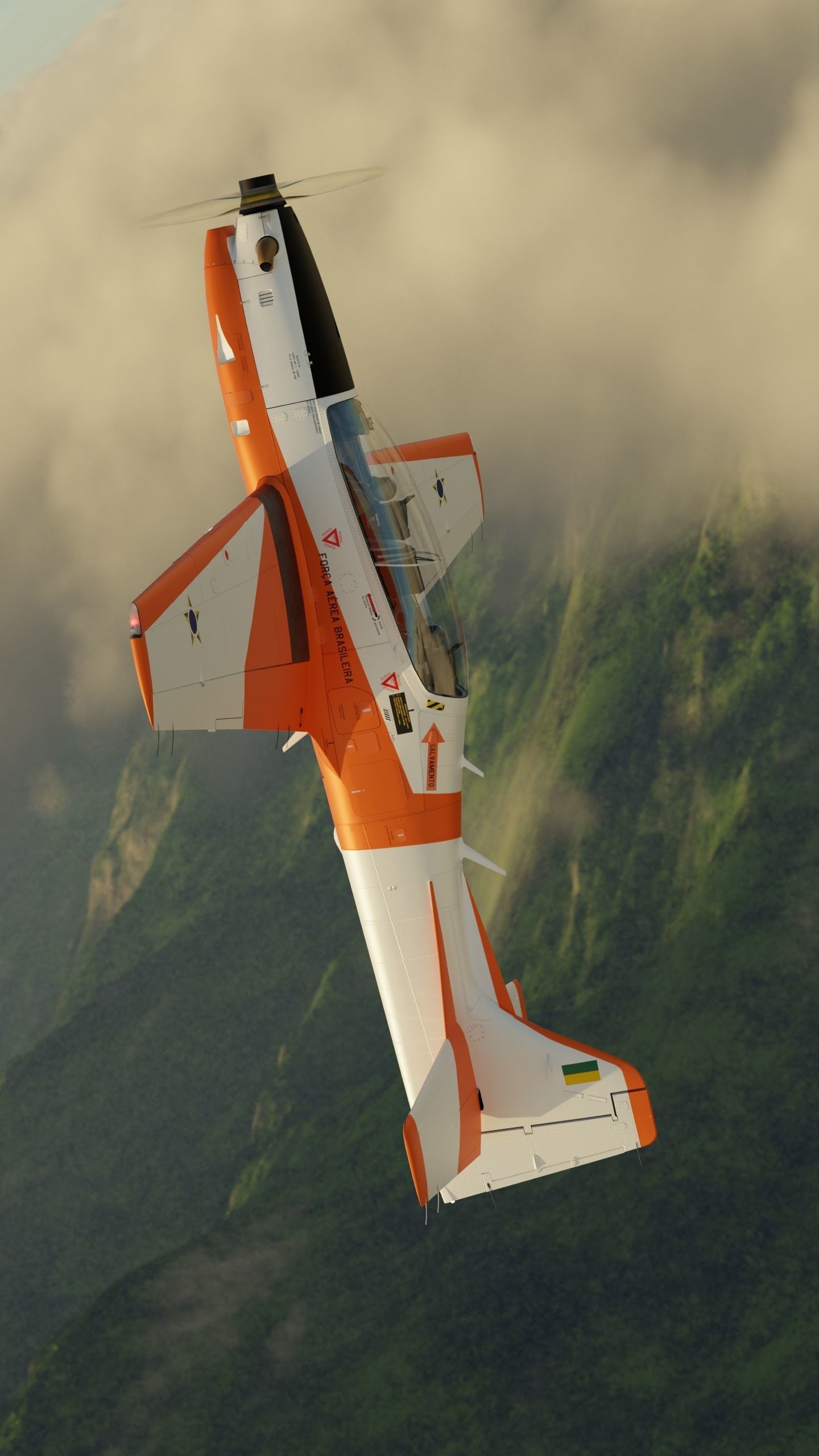 T-27 Tucano EMB-312 Low-poly 3D model_19