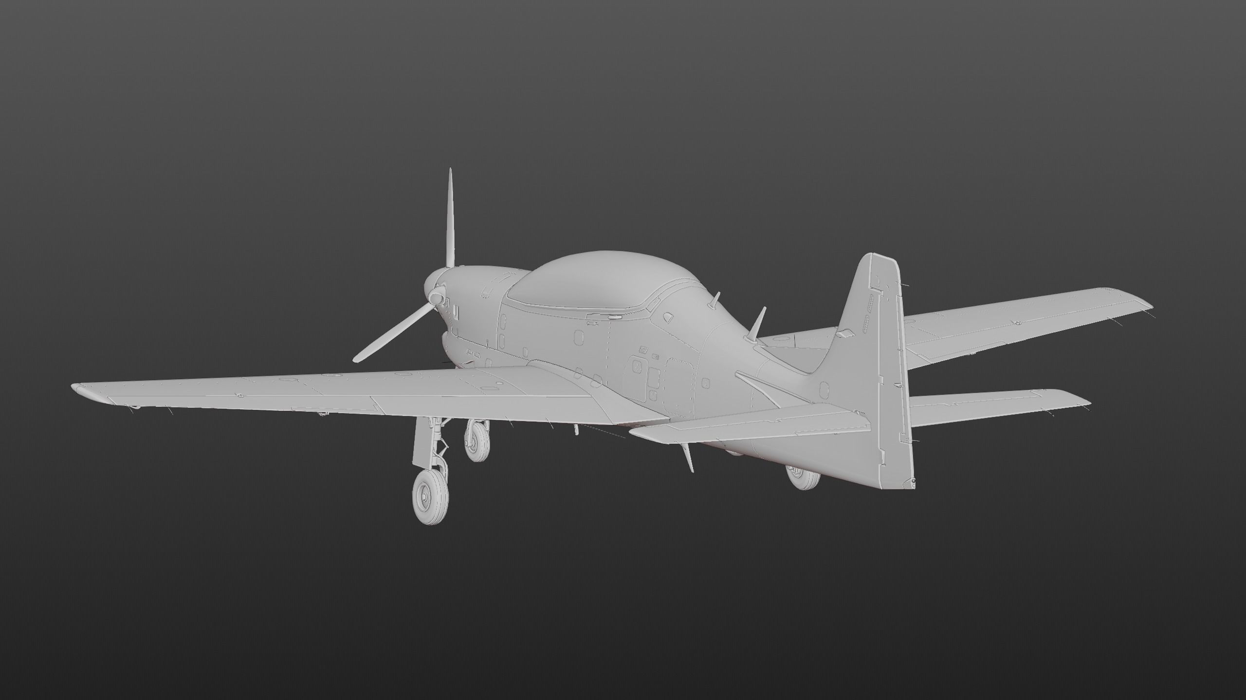 T-27 Tucano EMB-312 Low-poly 3D model_31