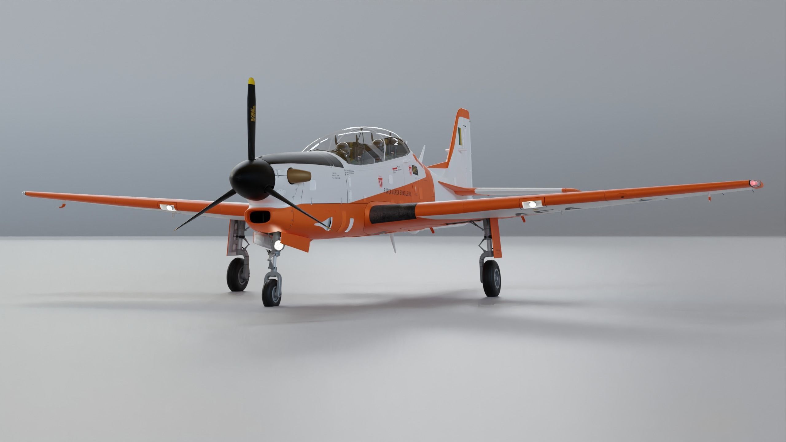T-27 Tucano EMB-312 Low-poly 3D model_1