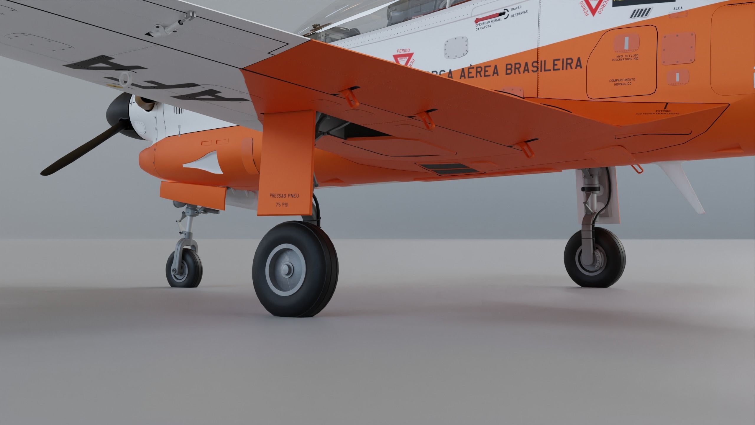 T-27 Tucano EMB-312 Low-poly 3D model_3