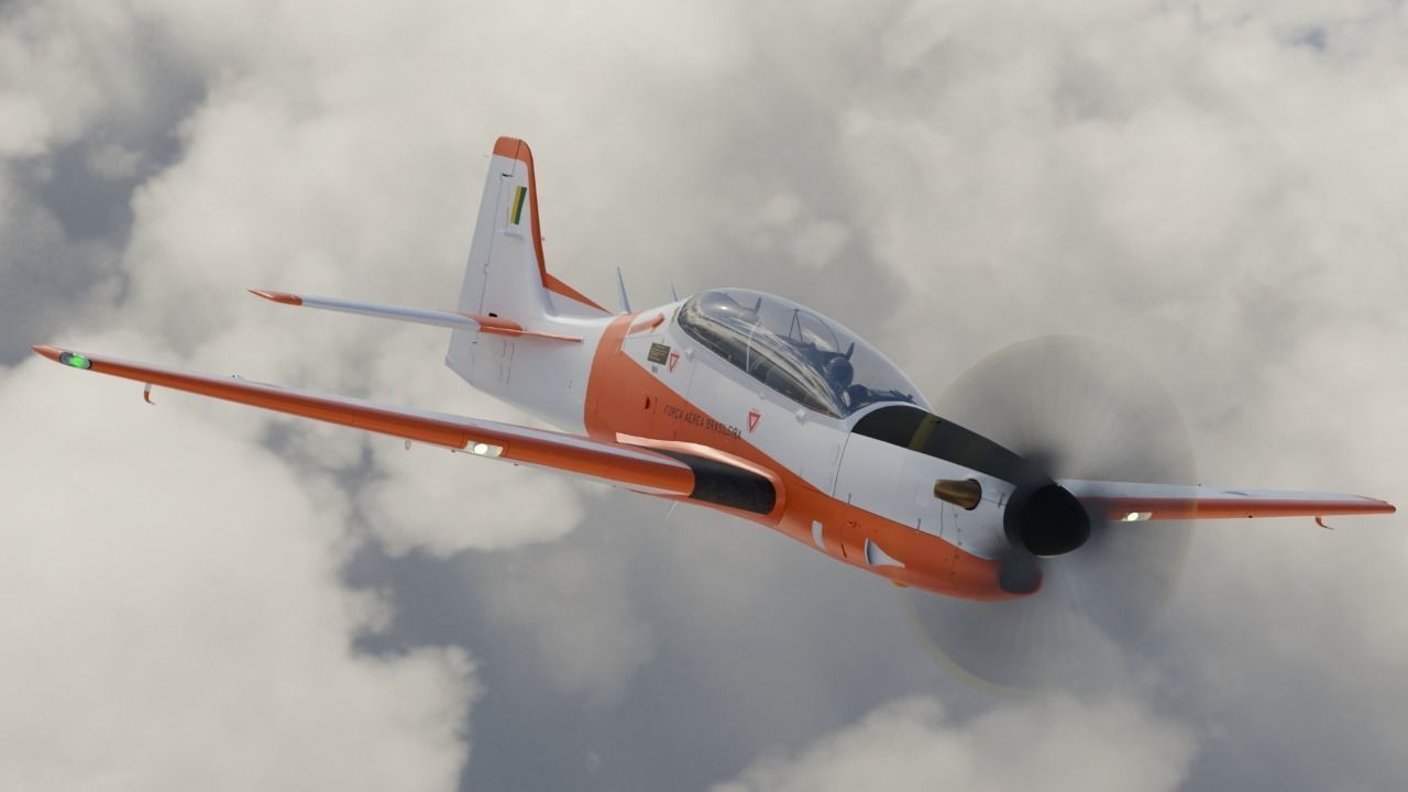 T-27 Tucano EMB-312 Low-poly 3D model_13