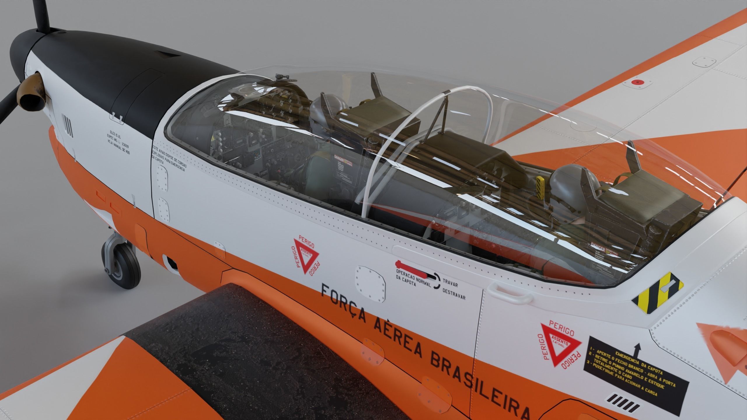 T-27 Tucano EMB-312 Low-poly 3D model_4