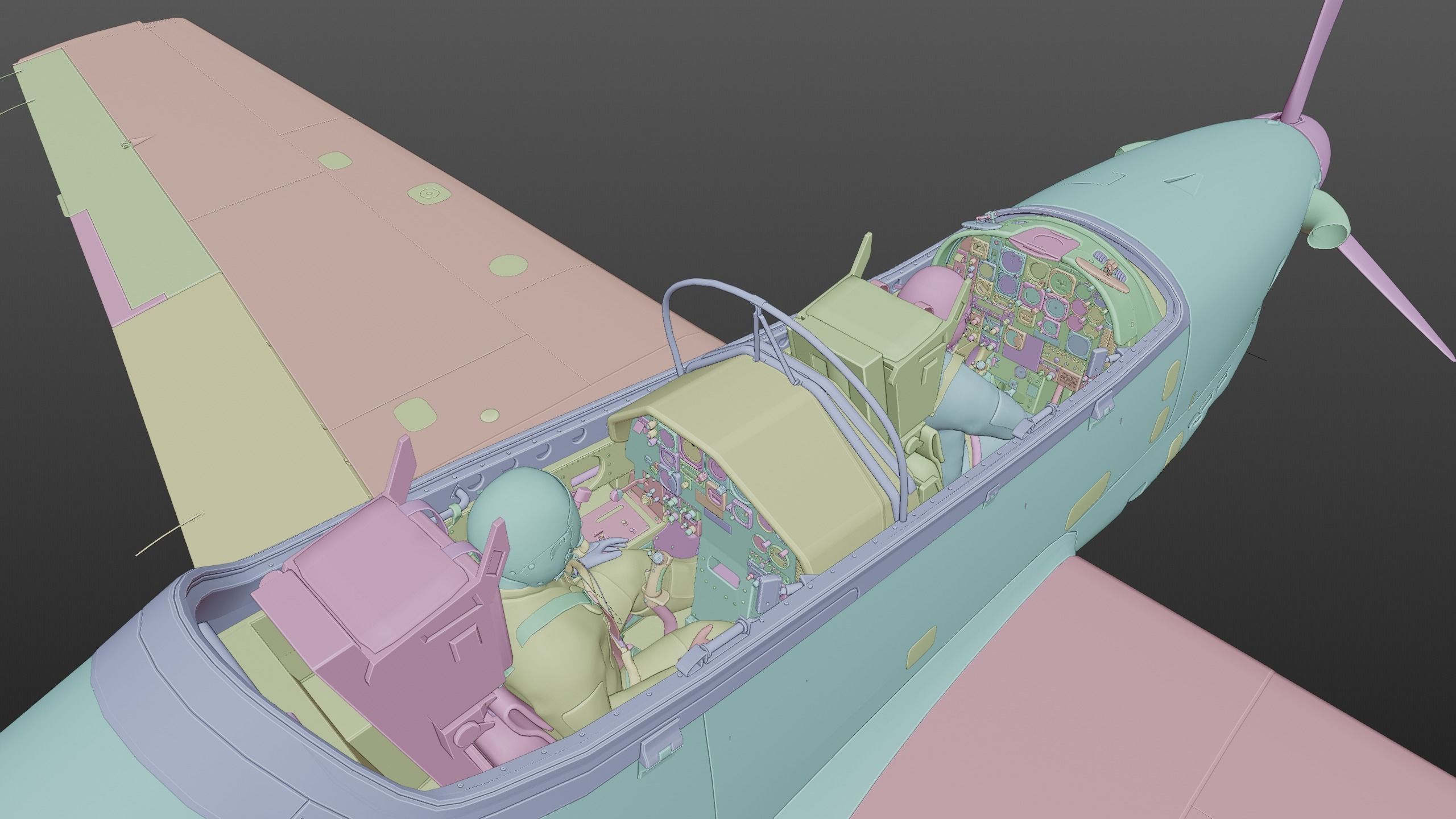 T-27 Tucano EMB-312 Low-poly 3D model_37