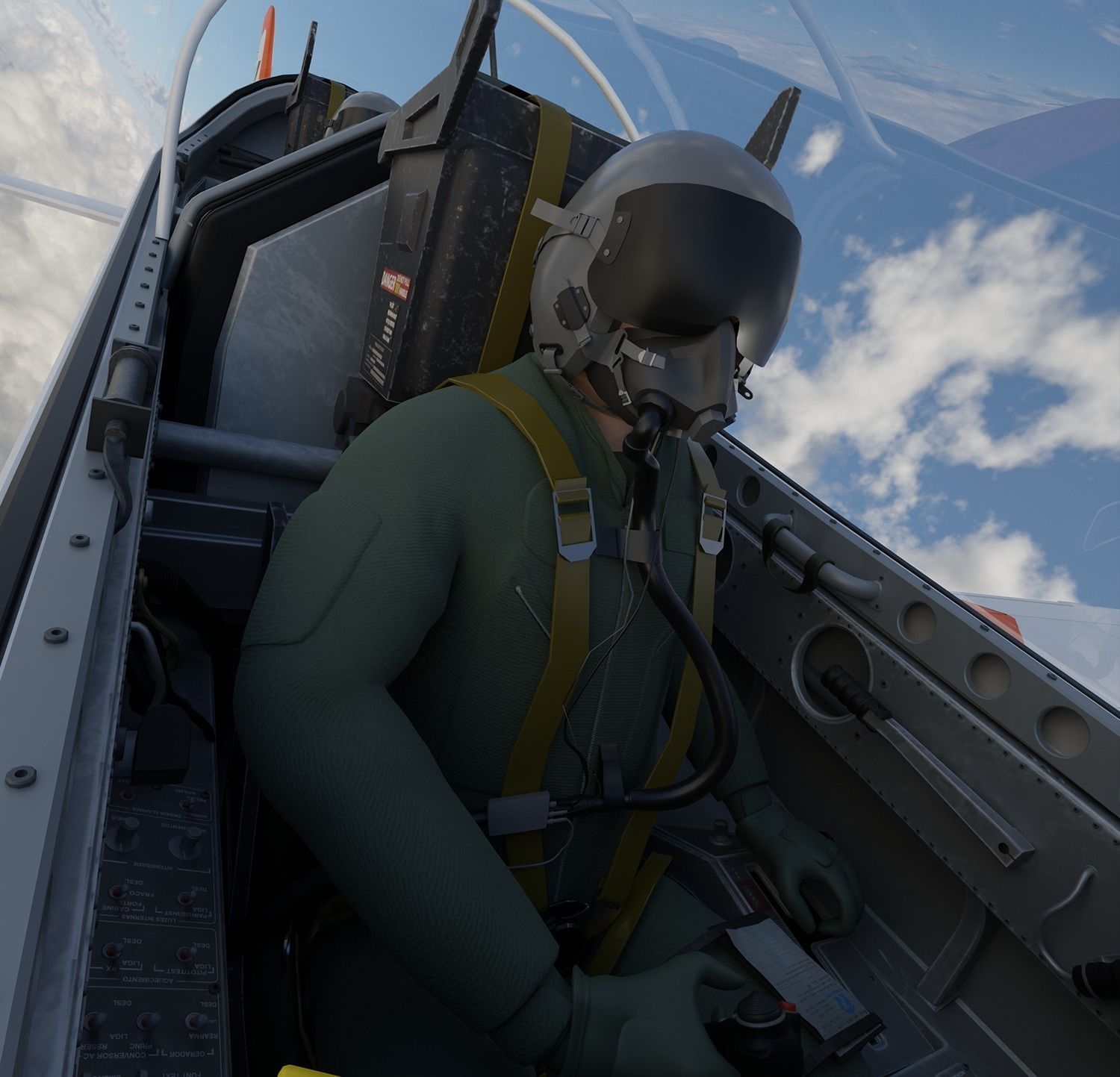 T-27 Tucano EMB-312 Low-poly 3D model_25