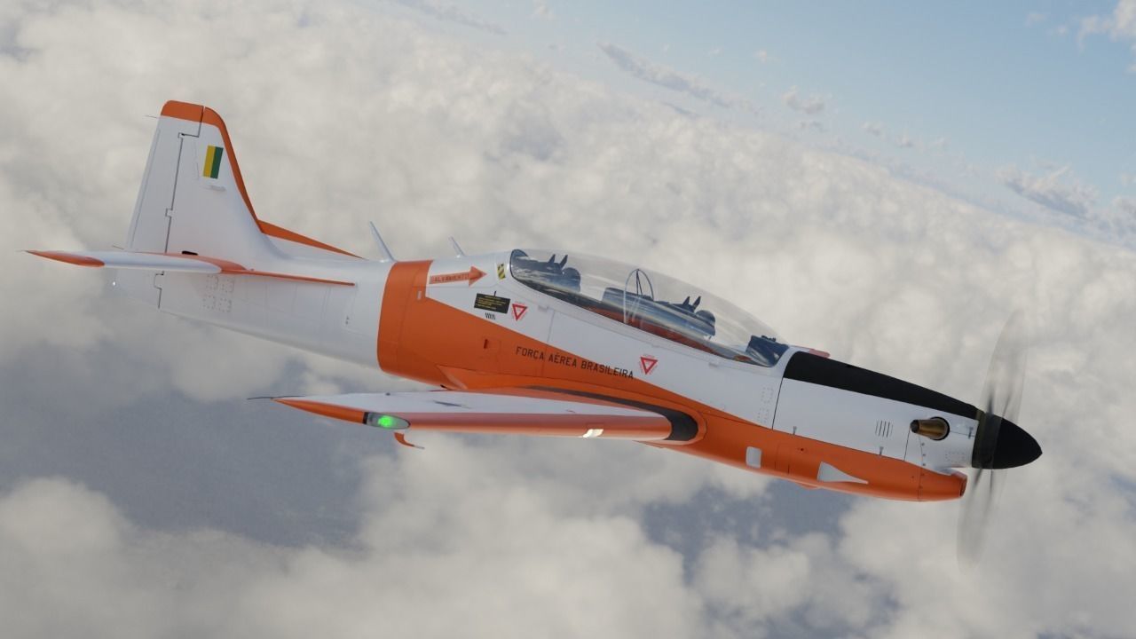 T-27 Tucano EMB-312 Low-poly 3D model_11