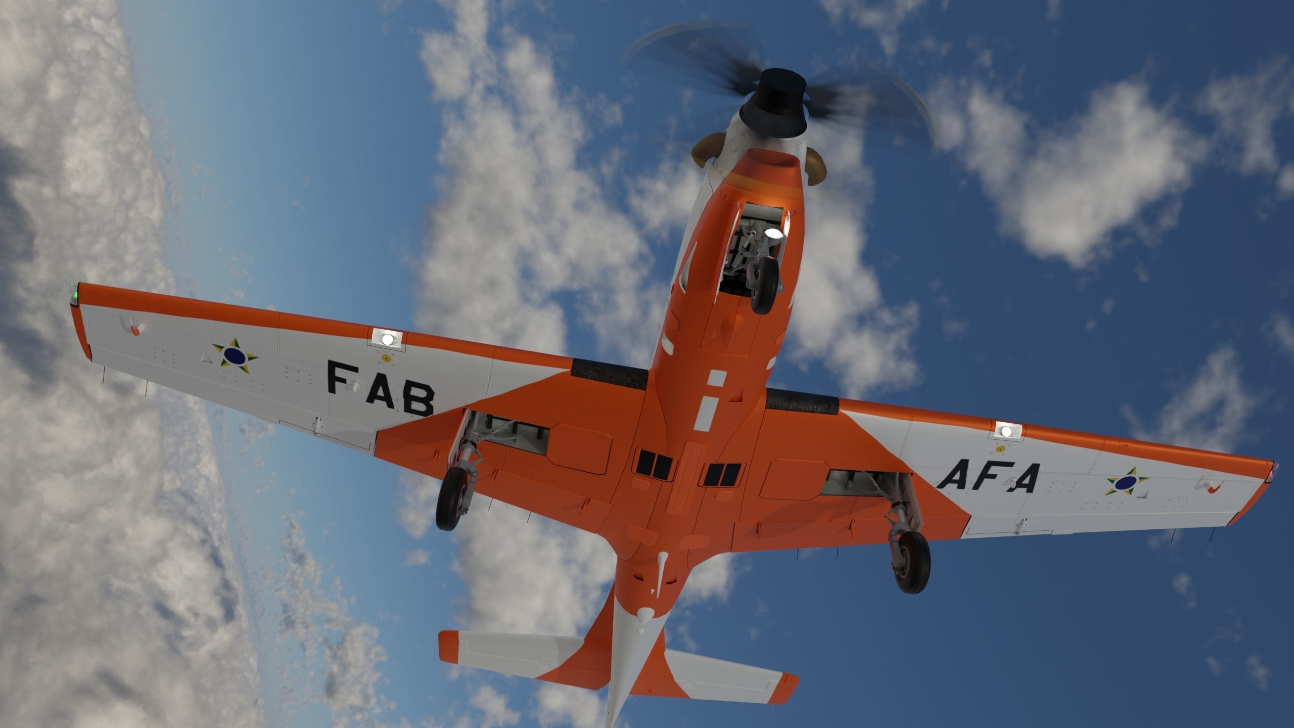 T-27 Tucano EMB-312 Low-poly 3D model_23