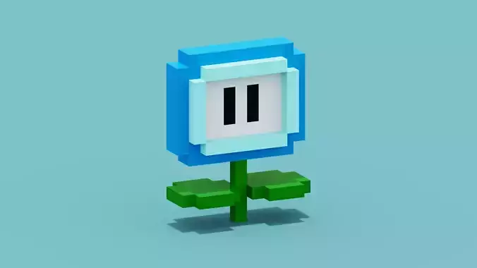 Voxel Super Mario Ice Flower Low-poly 3D model