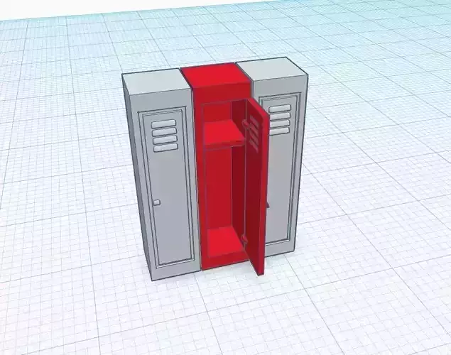 Metal Locker 3 units ho scale 1-87 3D print model