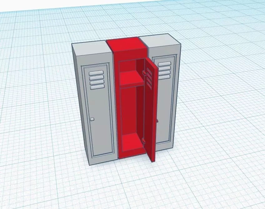 Metal Locker 3 units ho scale 1-87 3D print model_0