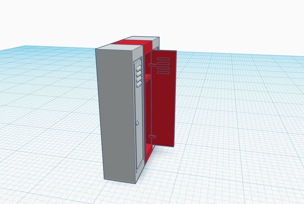 Metal Locker 3 units ho scale 1-87 3D print model_1