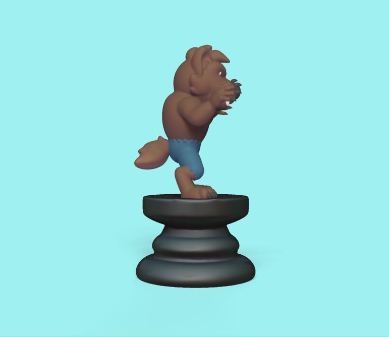 Halloween Chess - Werewolf  3D print model_2