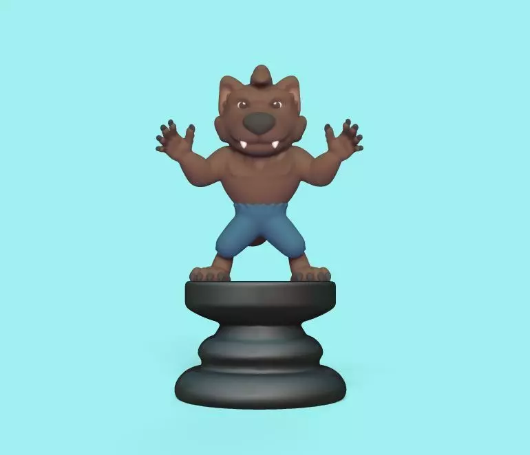 Halloween Chess - Werewolf  3D print model_0