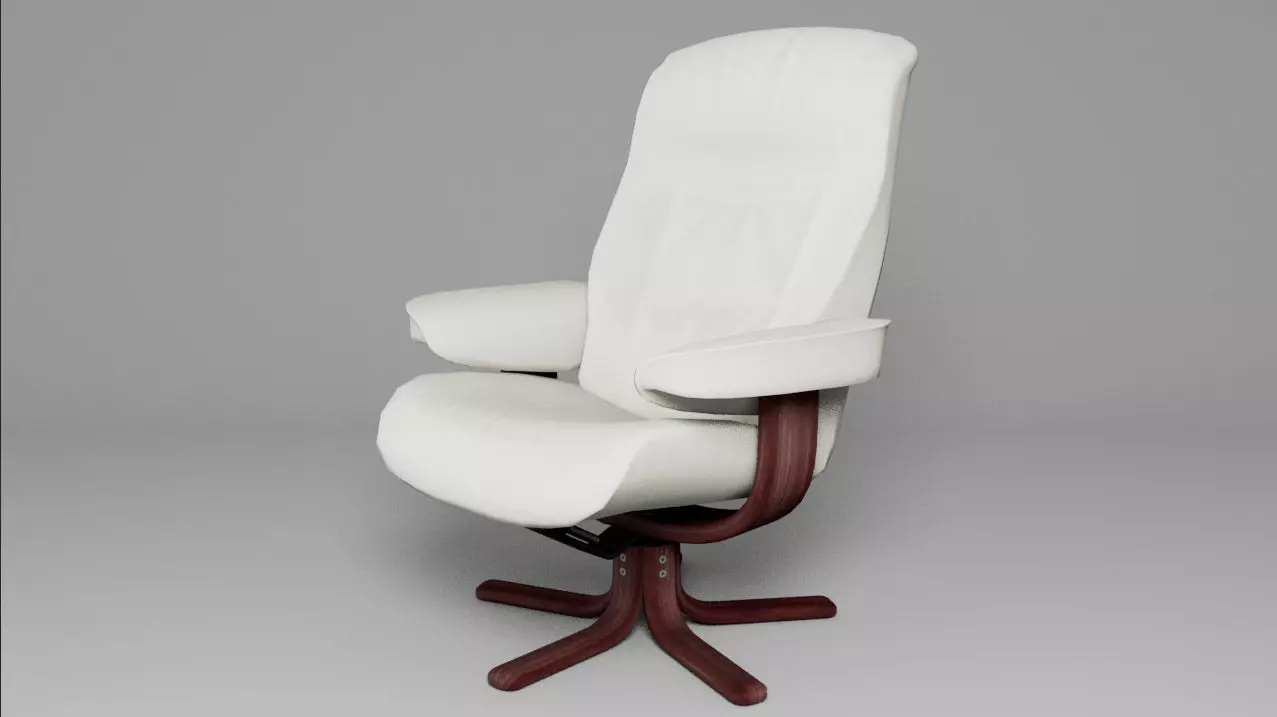 Comfy chair Low-poly 3D model_0