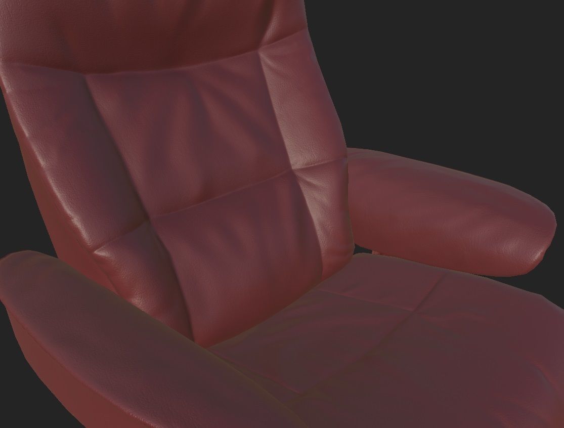 Comfy chair Low-poly 3D model_8