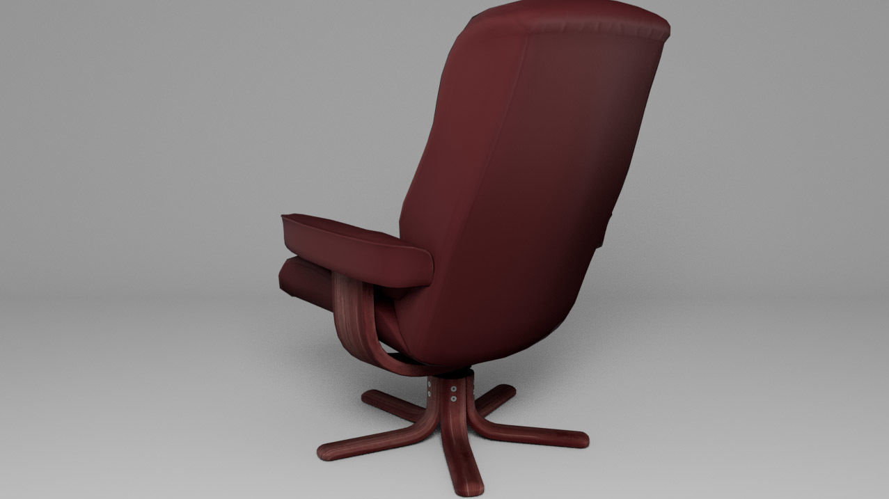Comfy chair Low-poly 3D model_6