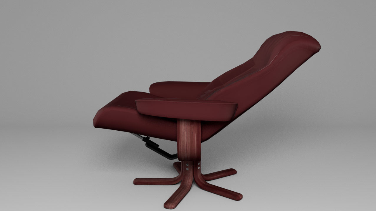 Comfy chair Low-poly 3D model_5