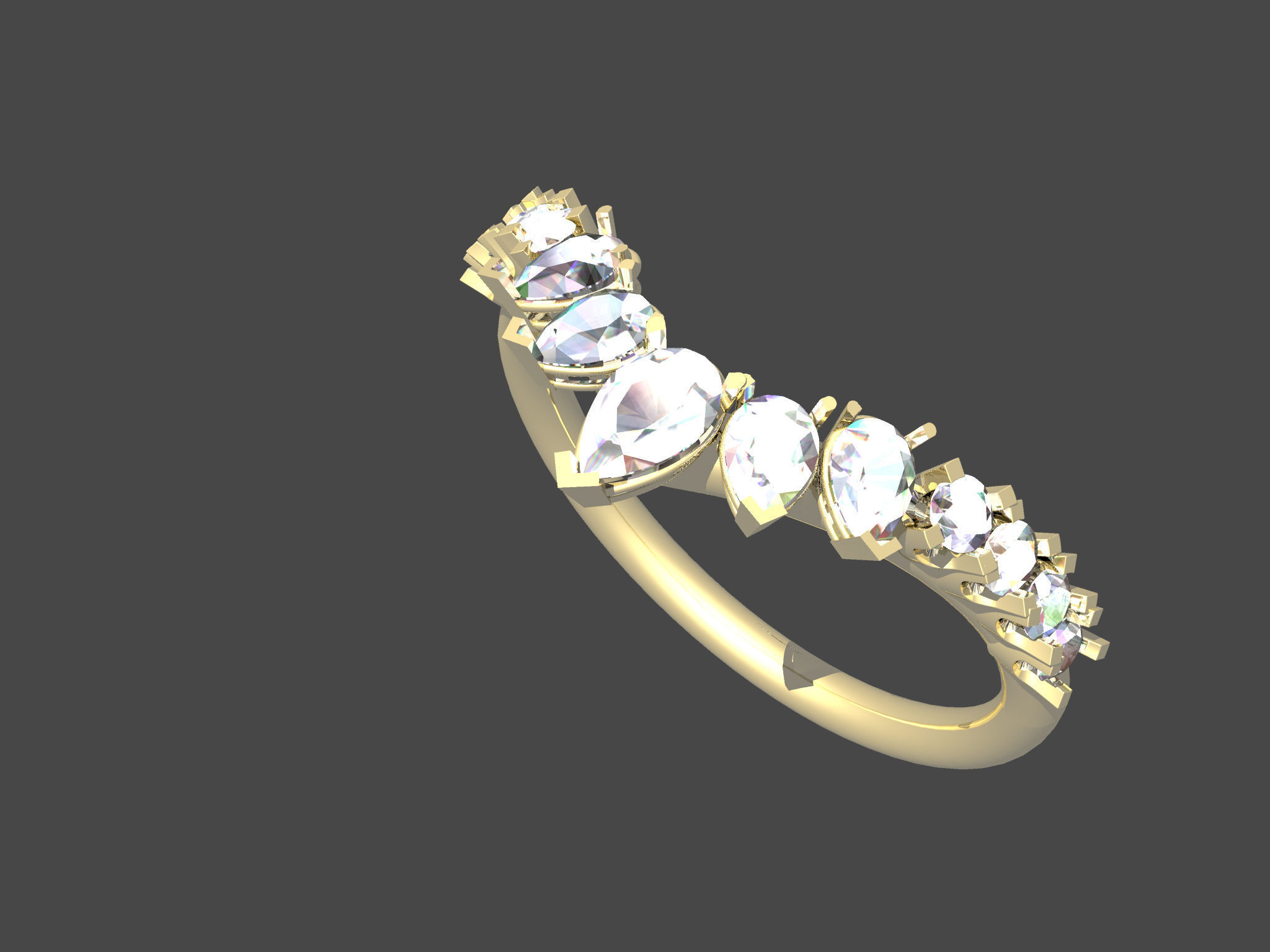 contour pear shape band 3D print model_4