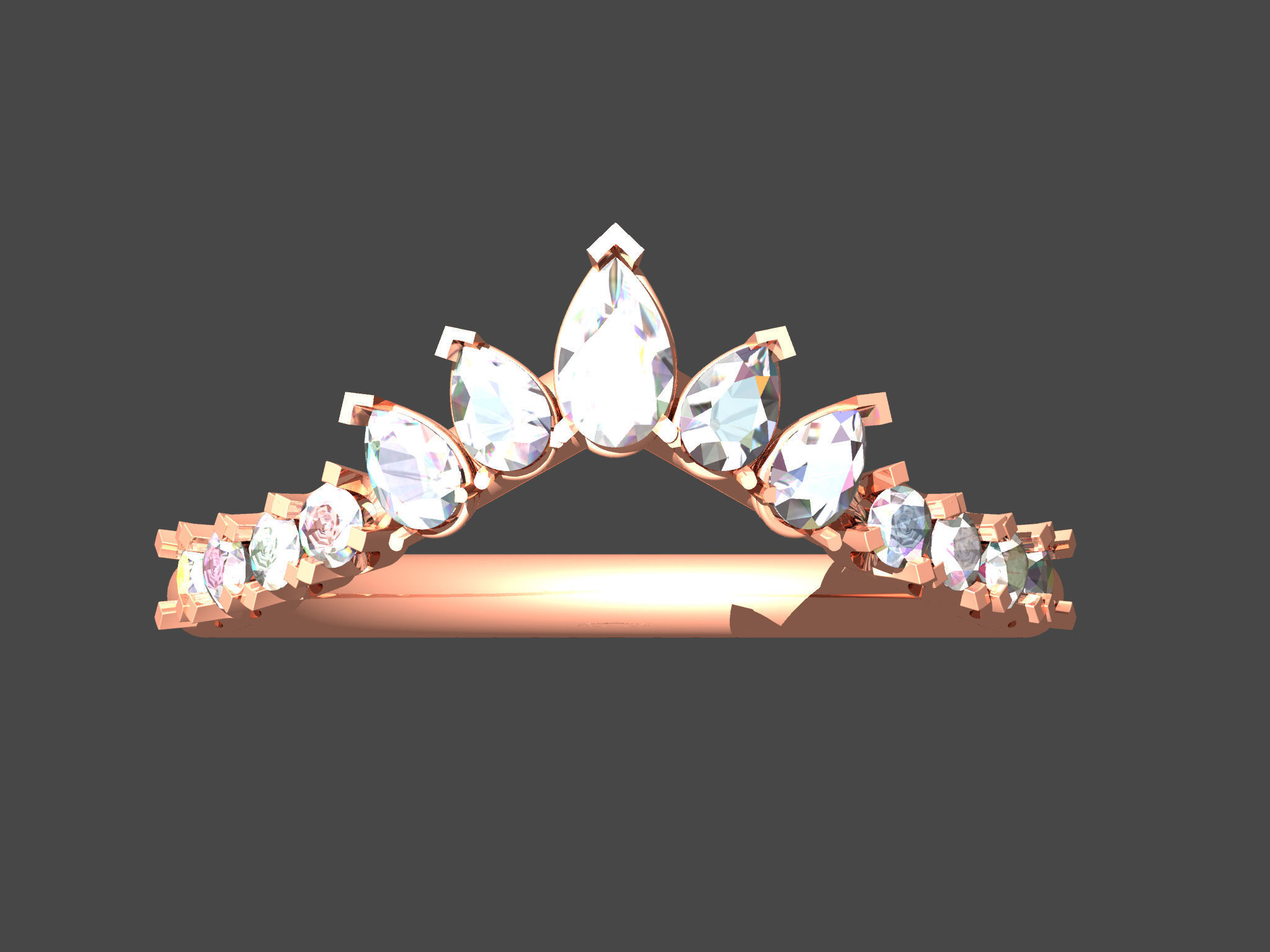 contour pear shape band 3D print model_3