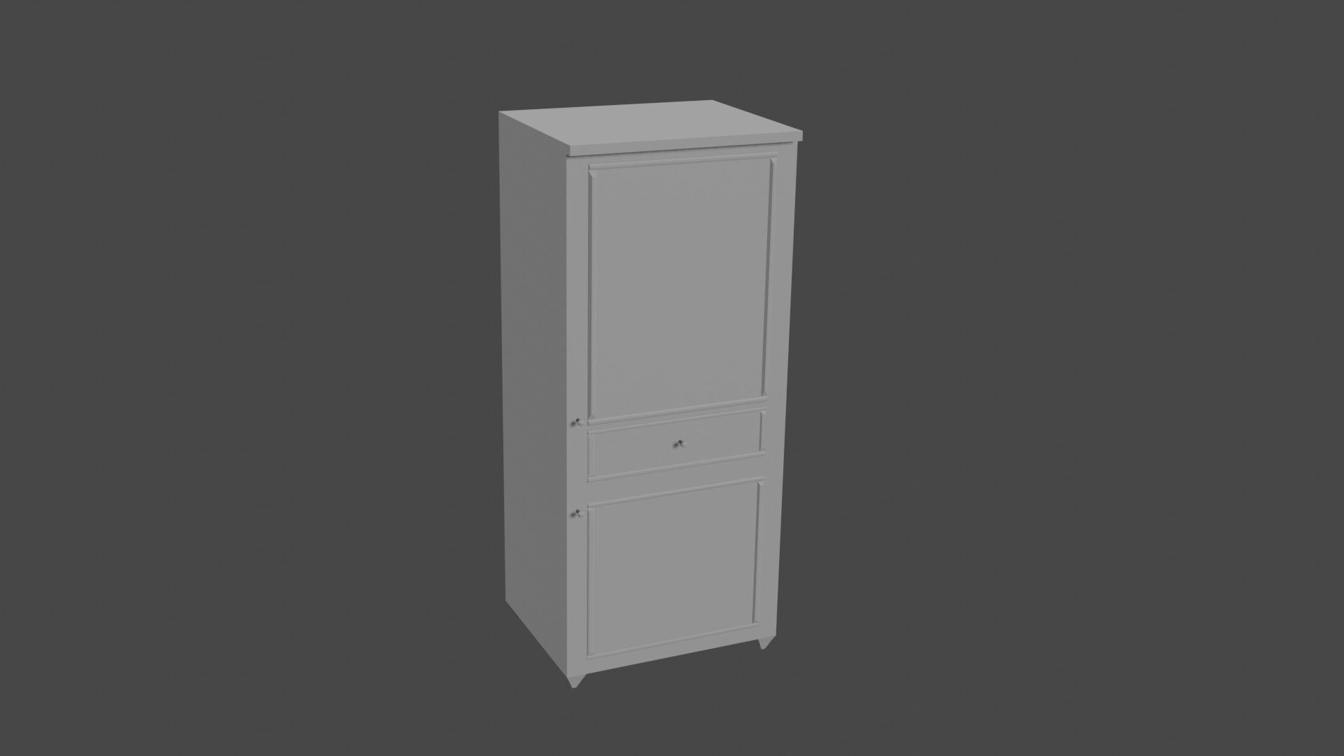 No Texture Cabinet  3D model_5