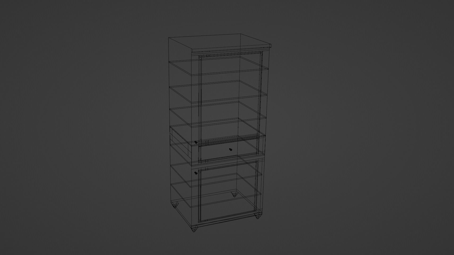 No Texture Cabinet  3D model_4