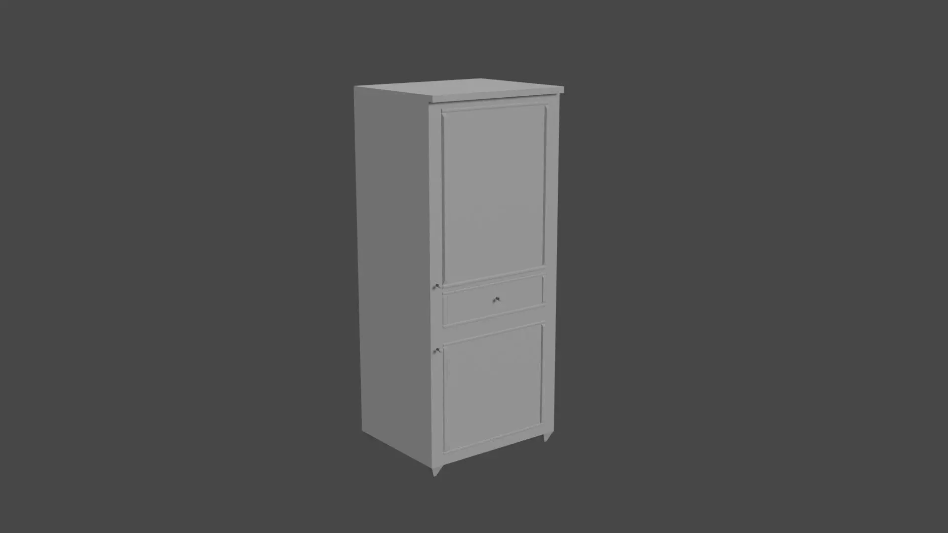 No Texture Cabinet  3D model_0