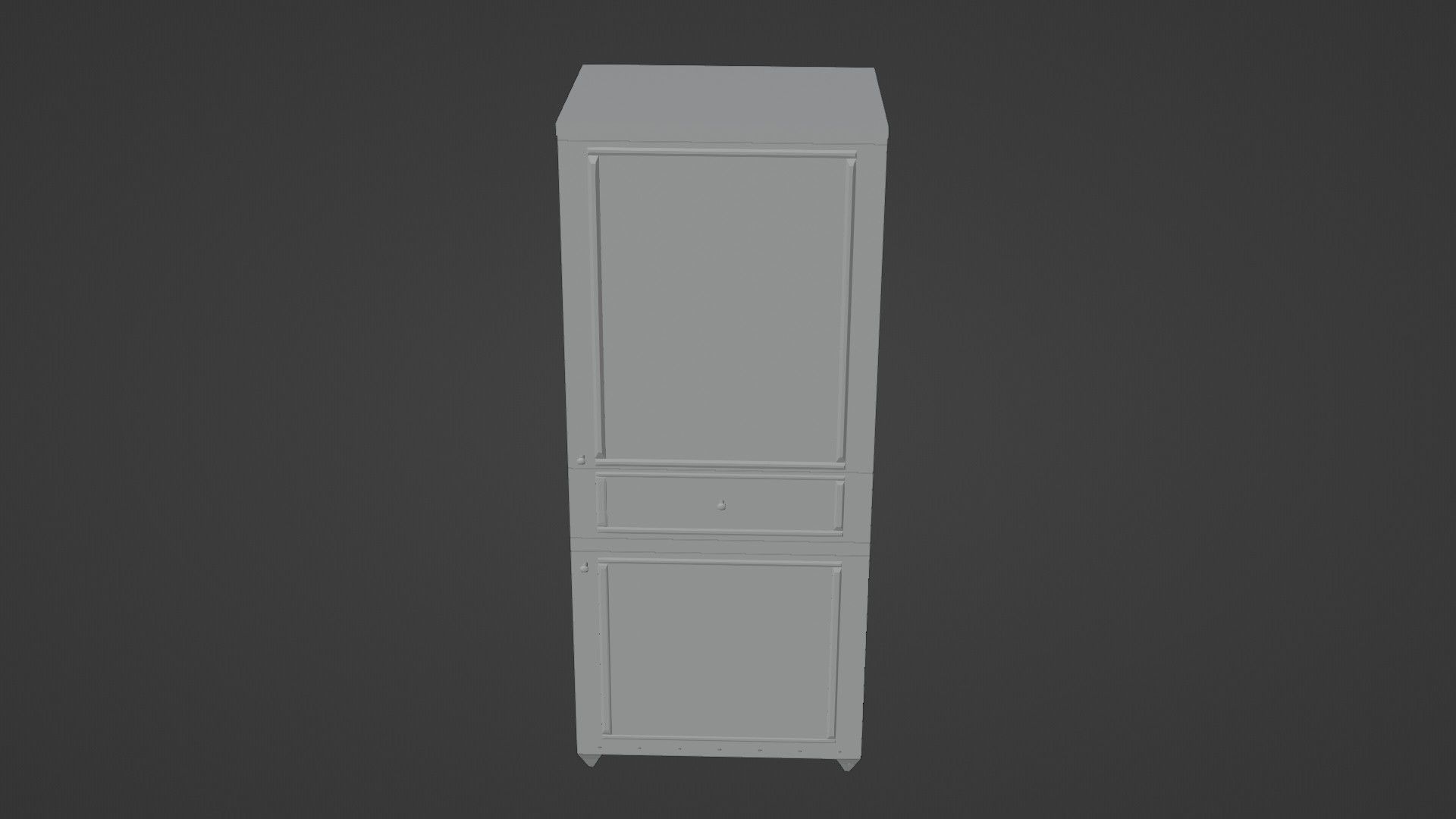 No Texture Cabinet  3D model_1