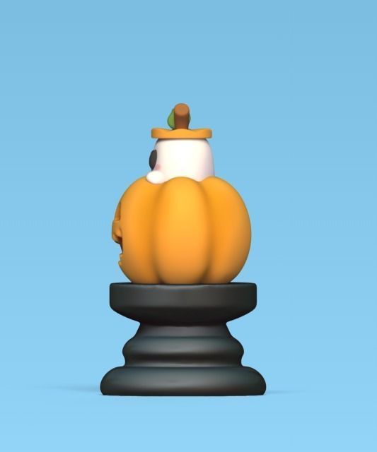 Halloween Chess - Ghost Pumpkin 3D print model_2
