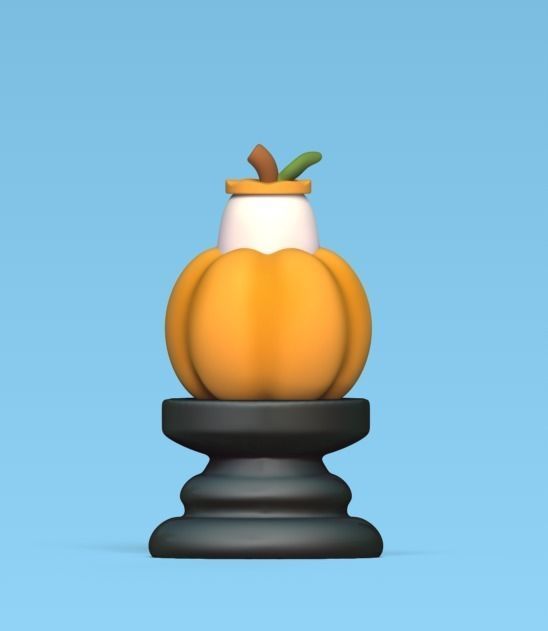 Halloween Chess - Ghost Pumpkin 3D print model_3