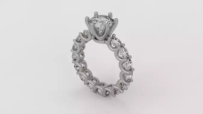 Solitaire Engagement Ring 3d print model A93