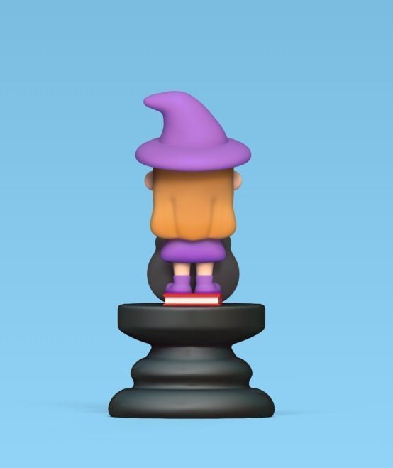 Halloween Chess - Witch 3D print model_3