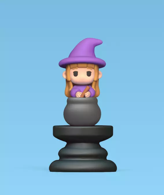 Halloween Chess - Witch 3D print model_0