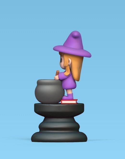 Halloween Chess - Witch 3D print model_2